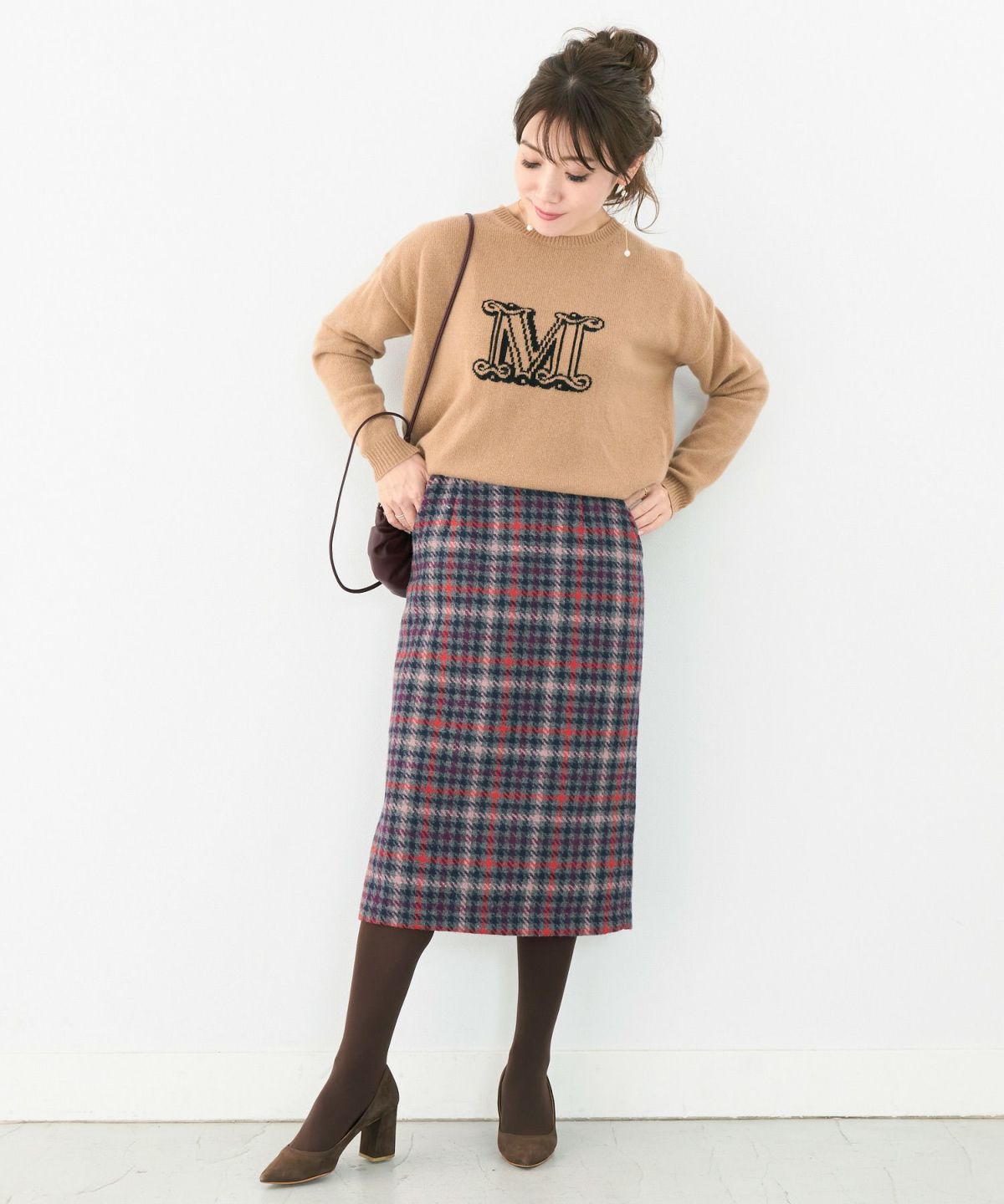 スカート タイト チェック柄