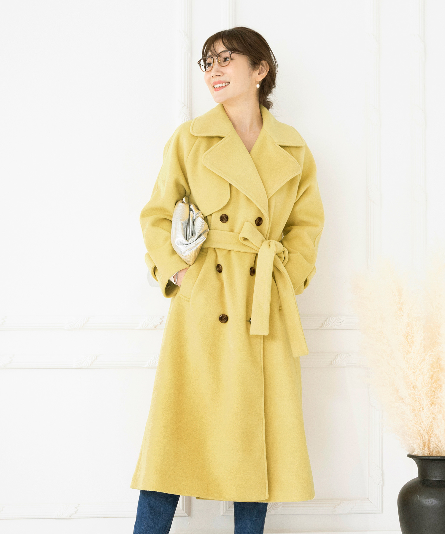 コート カラー トレンチ型 ロング