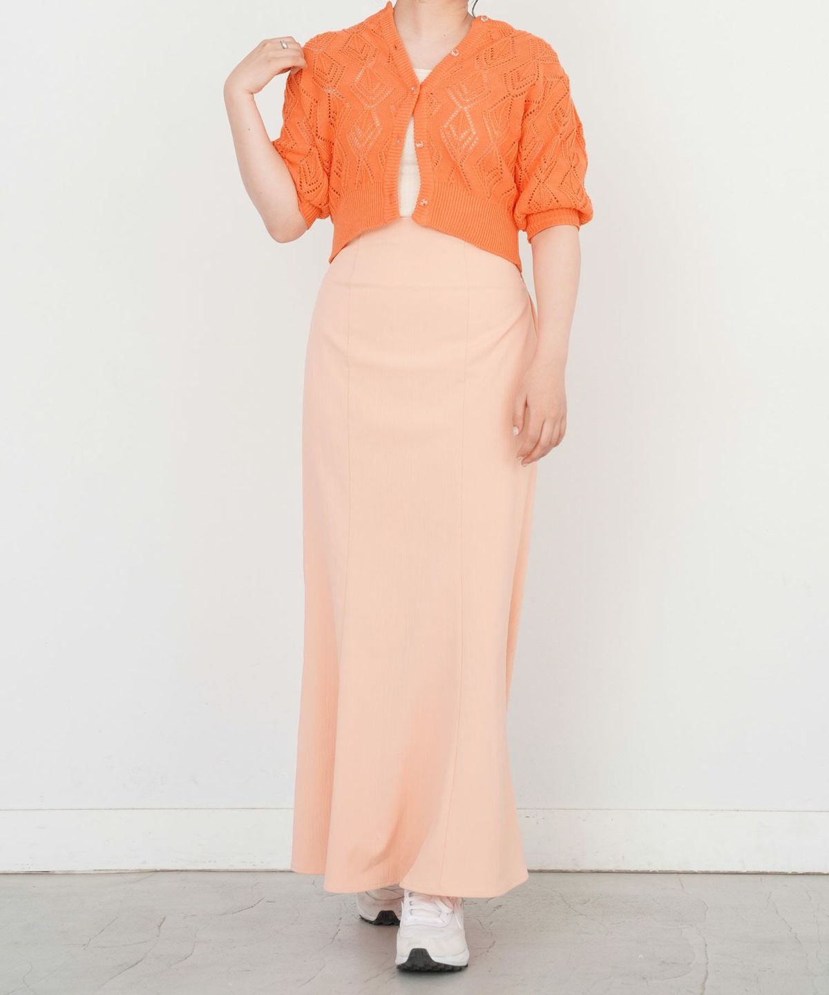 ニット カーディガン 透かし編み omom sot