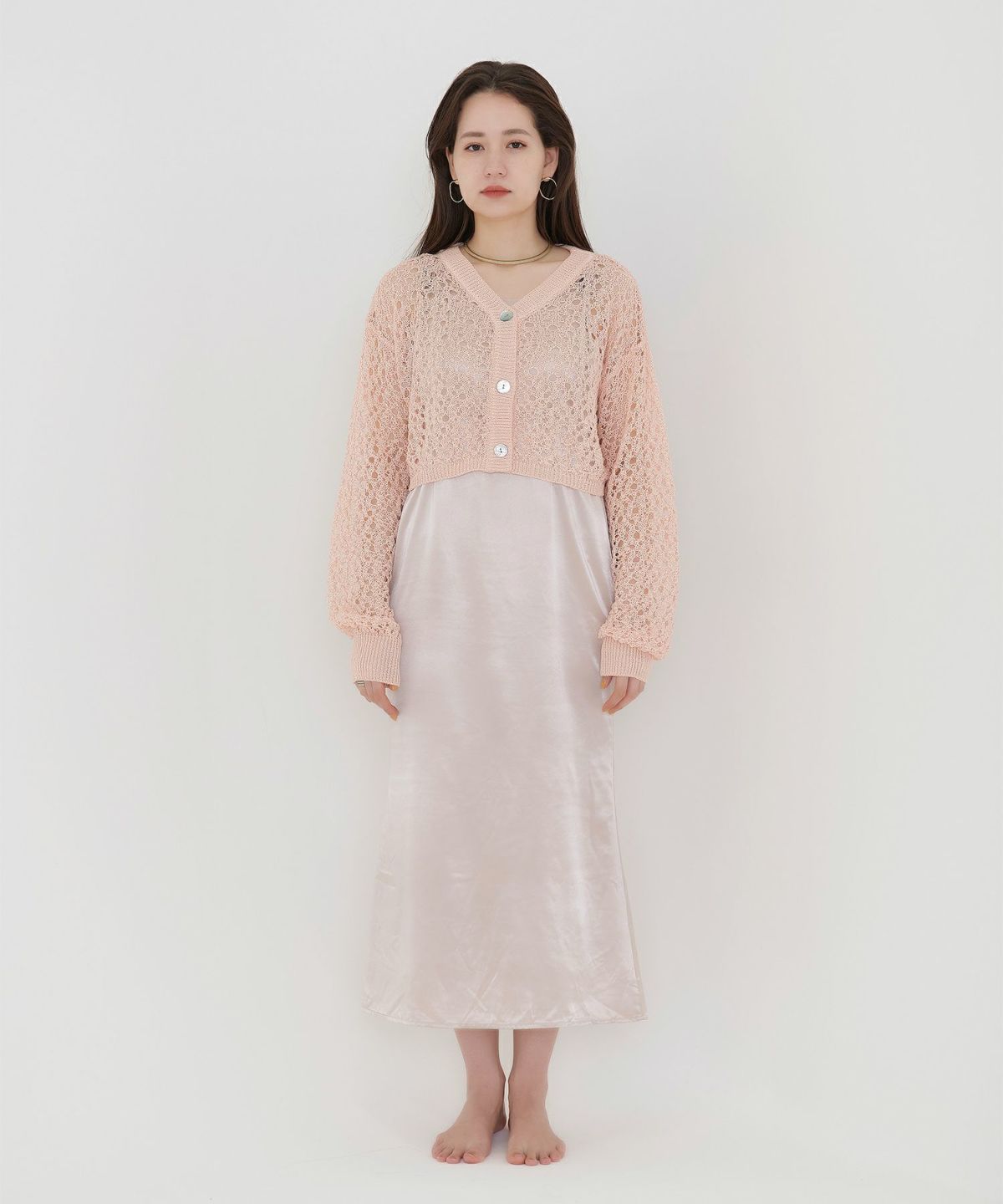 前後2WAY テープヤーンカーディガン TINA：JOJUN