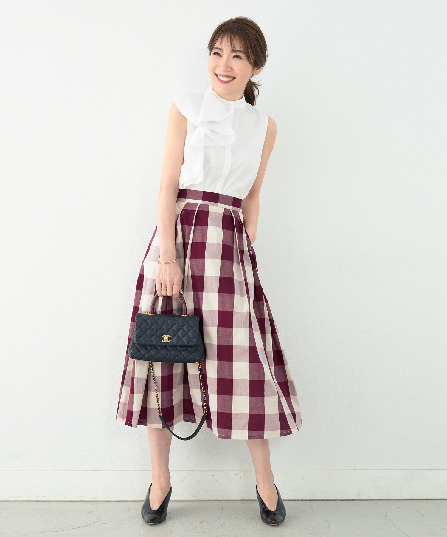 ギンガムチェック タック スカート Liala×PG