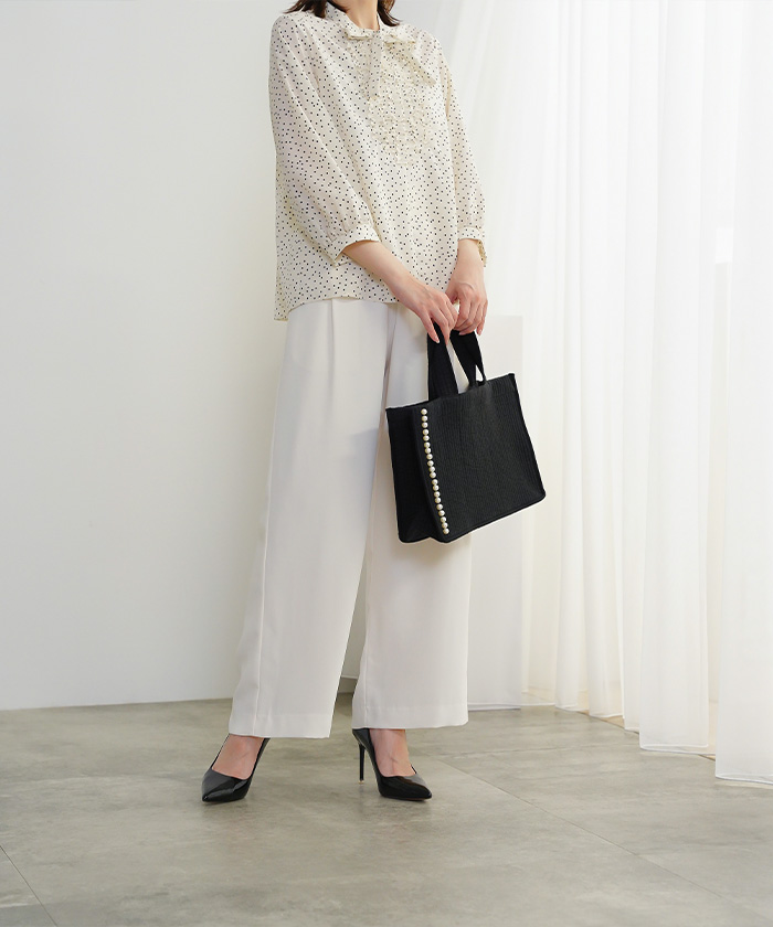 マチ付き パールトリム ヌビ バッグ large HUIT