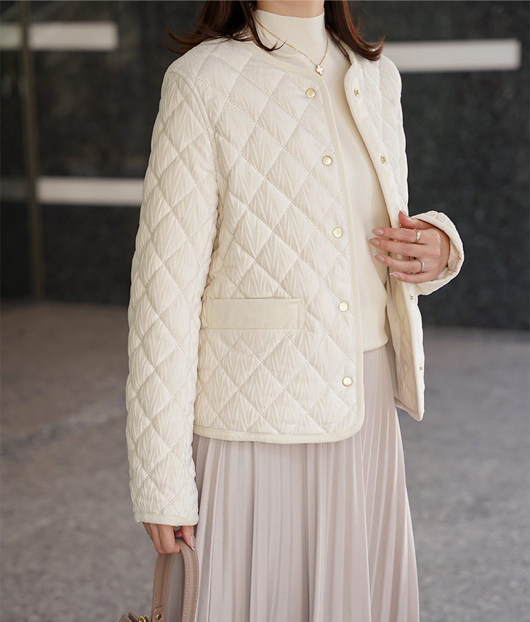 キルティング ベロア ジャケット HUIT