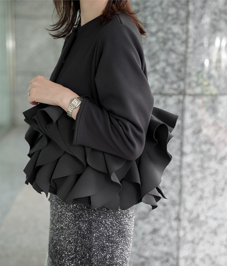 ボンバーヒート フリルヘム ジャケット HUIT