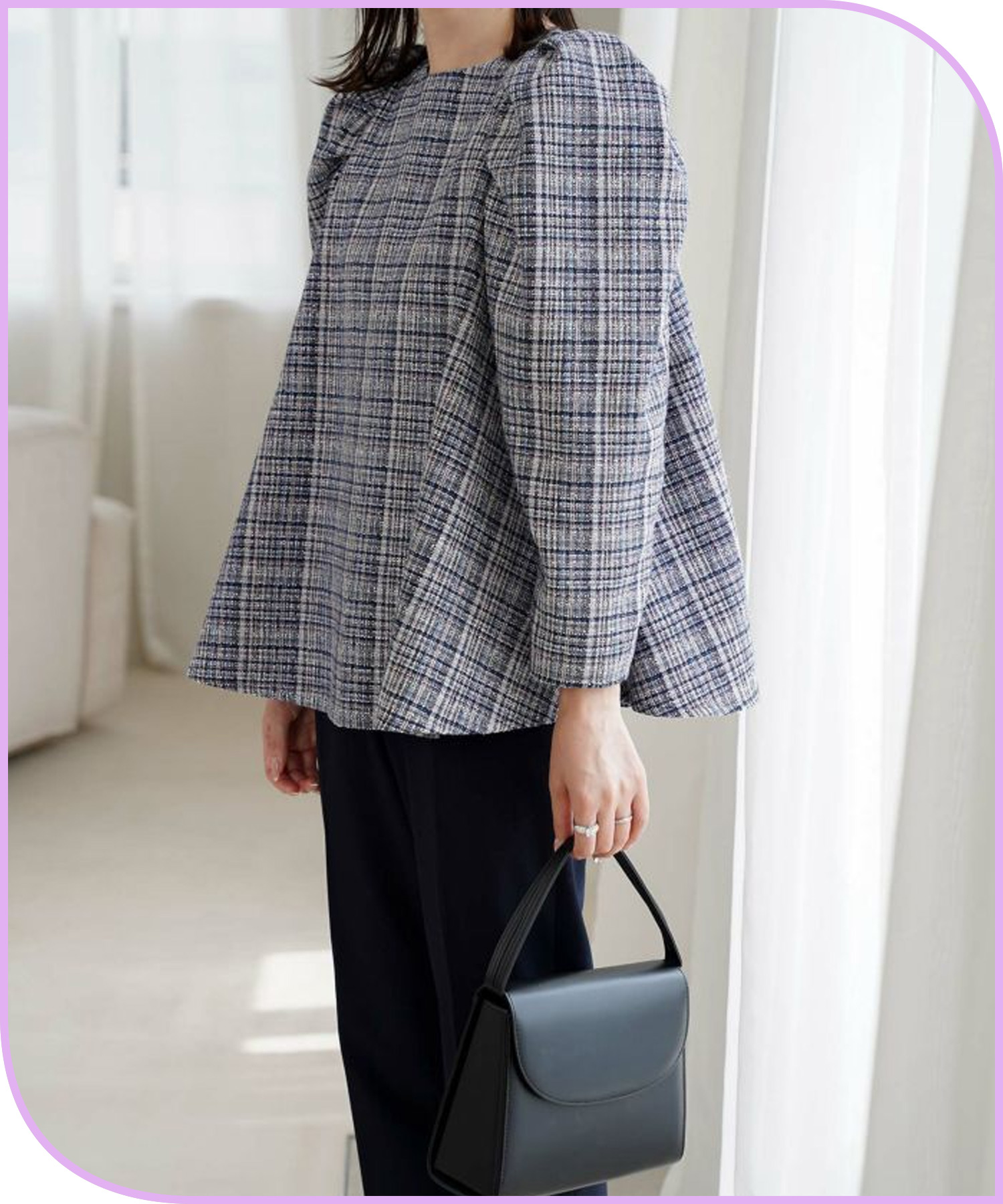 ツイード フレア トップス HUIT