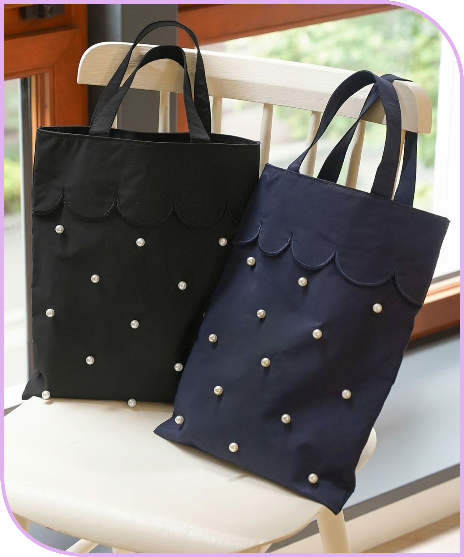 スカラップ パール バッグ 縦型 Liala×PG