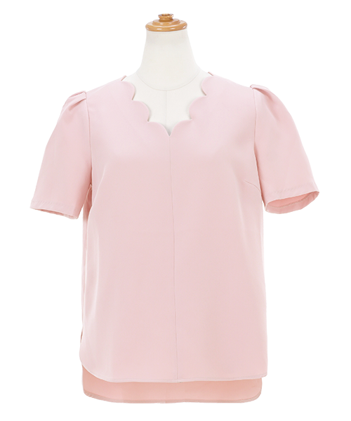 スカラップ Vネック ブラウス Liala×PG