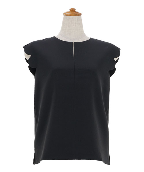 ブラウス スカラップスリーブ スリットネック Liala×PG