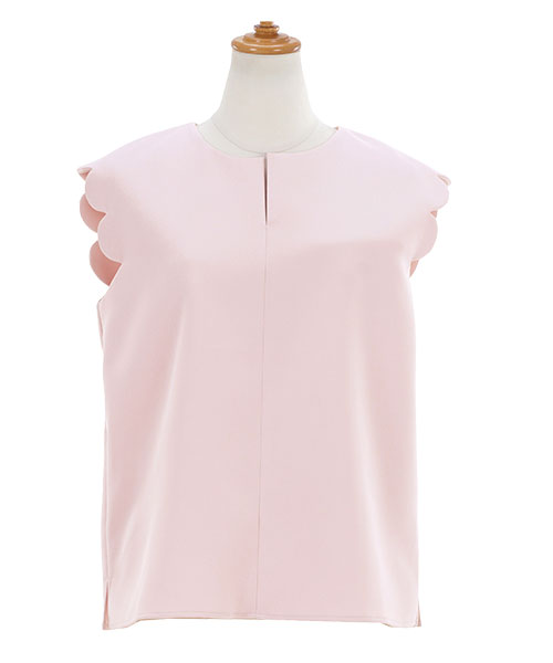 ブラウス スカラップスリーブ スリットネック Liala×PG