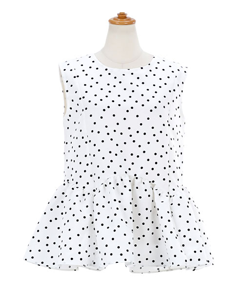 スカラップ切り替え ノースリーブ ブラウス Liala×PG