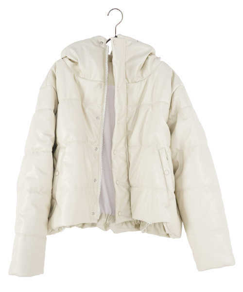 ジャケット 中綿 フェイクレザー JS×momo.yokko