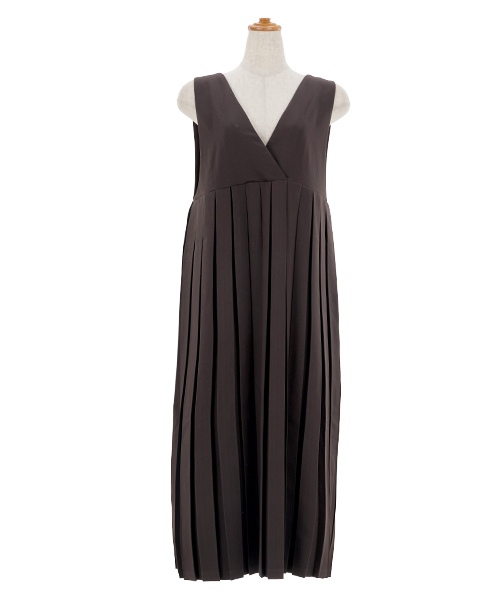 ジャンパースカート プリーツ Vネック JS×momo.yokko