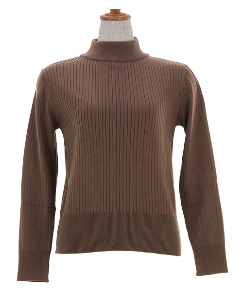 ハイネック コットン リブ ニット JS×momo.yokko