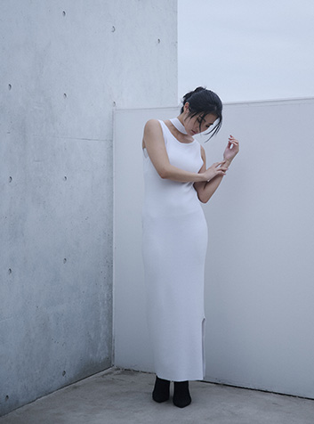 acetate 2WAY sleeveless onepiece