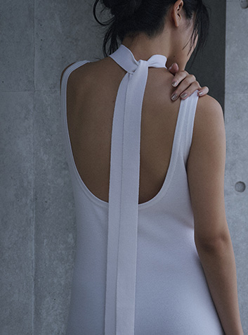 acetate 2WAY sleeveless onepiece