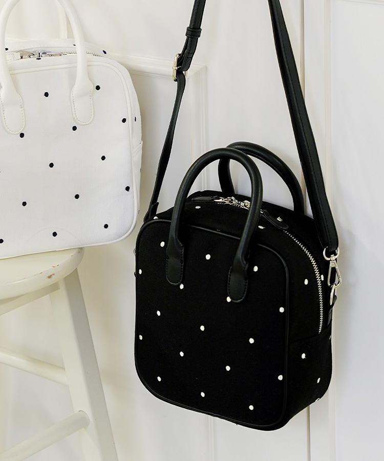 キャンバス地 水玉 刺しゅう BAG Liala×PG