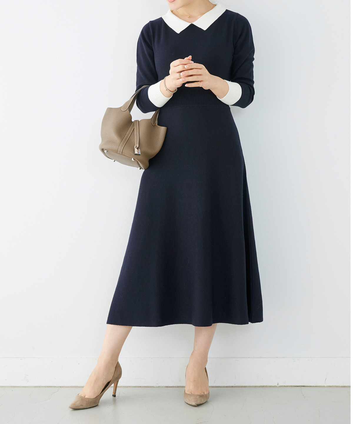 襟付き ニット ワンピース Liala×PG