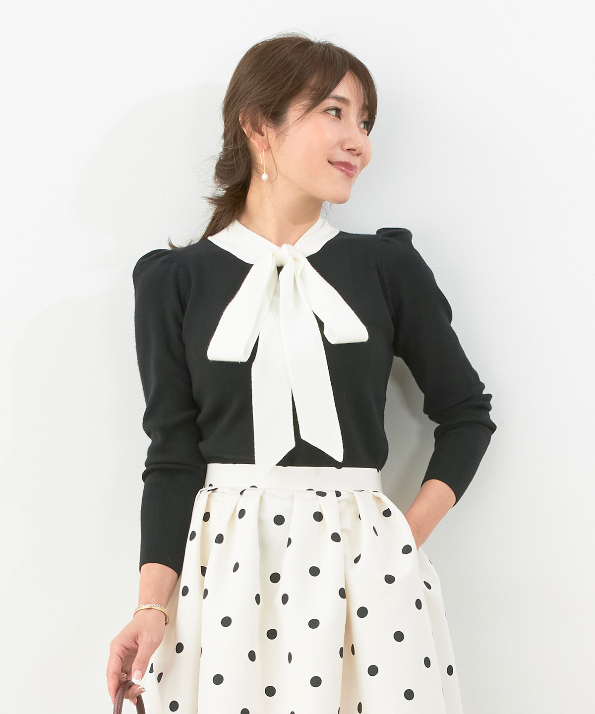 ボウタイ リボン ニット Liala×PG