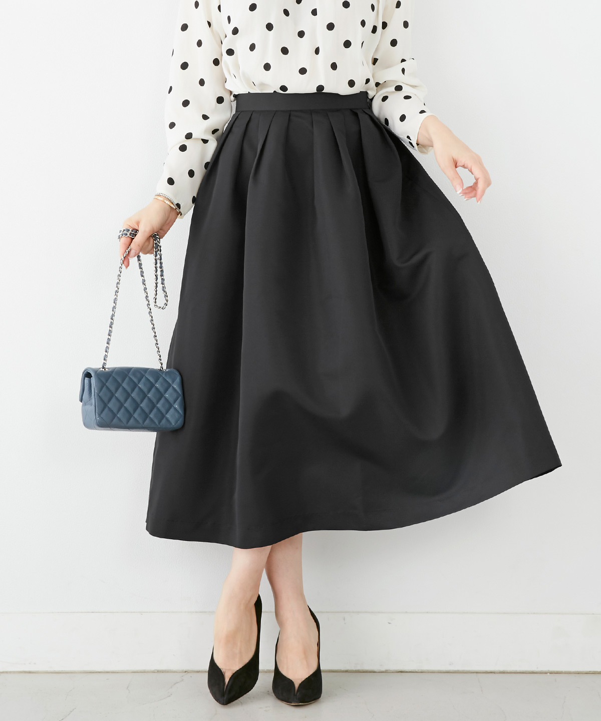 グログラン タック スカート ロング丈 Liala×PG