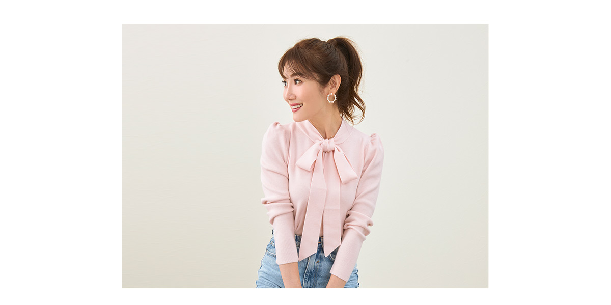 ボウタイ リボン ニット Liala×PG