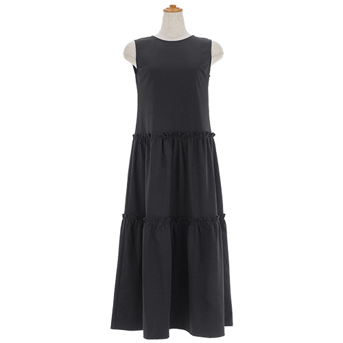 ロング丈 ティアード ワンピース