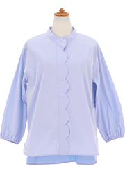 ブラウス バンドカラー スカラップ Liala×PG