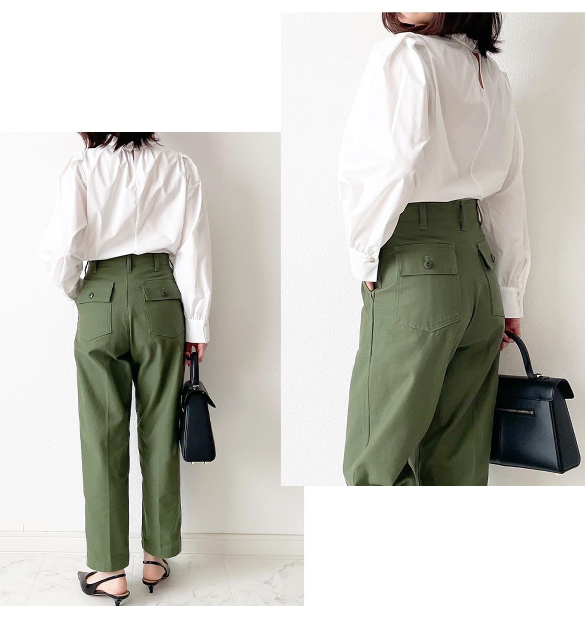 スタンドフリル カフス付き ブラウス Liala×PG