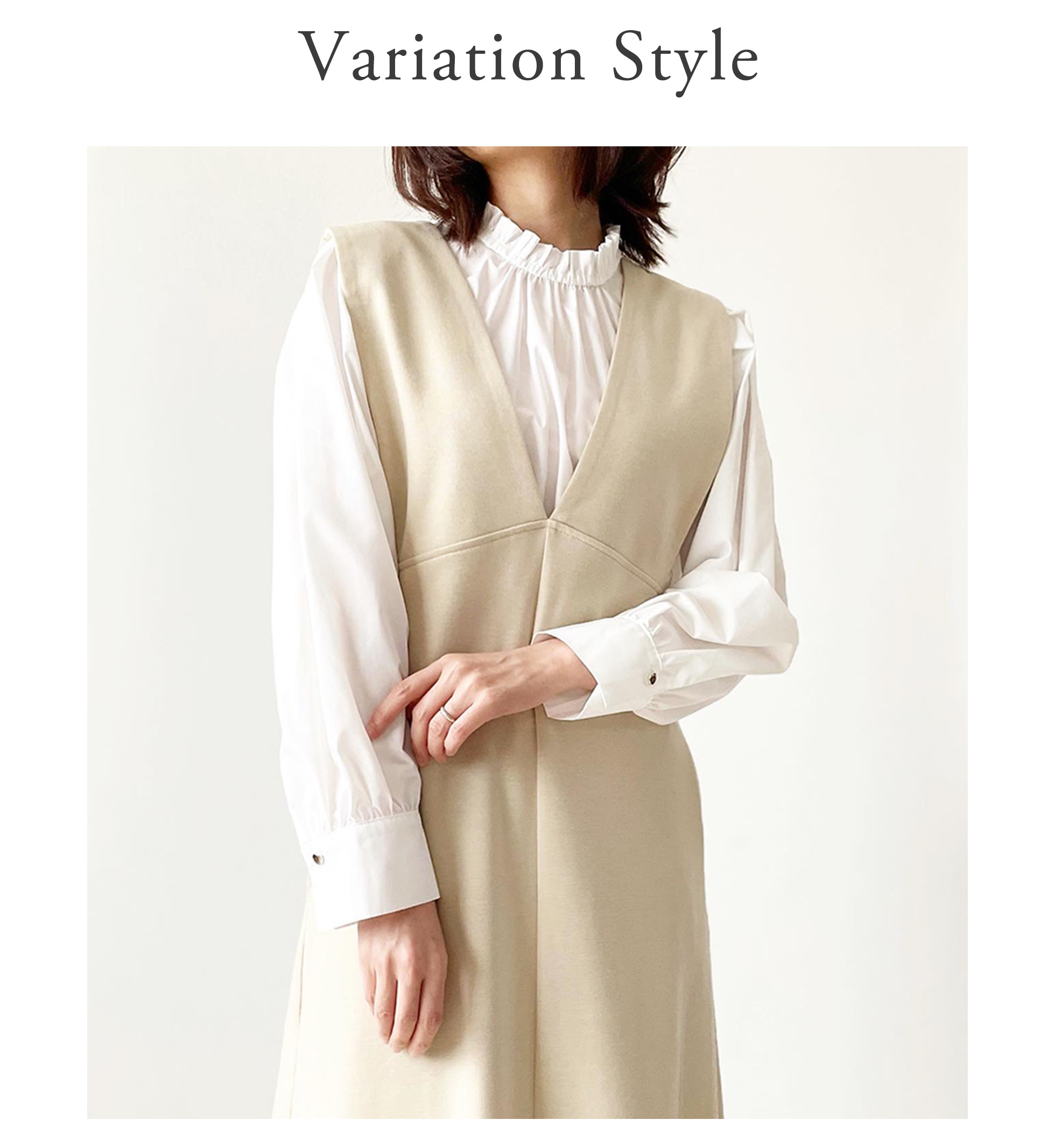 スタンドフリル カフス付き ブラウス Liala×PG