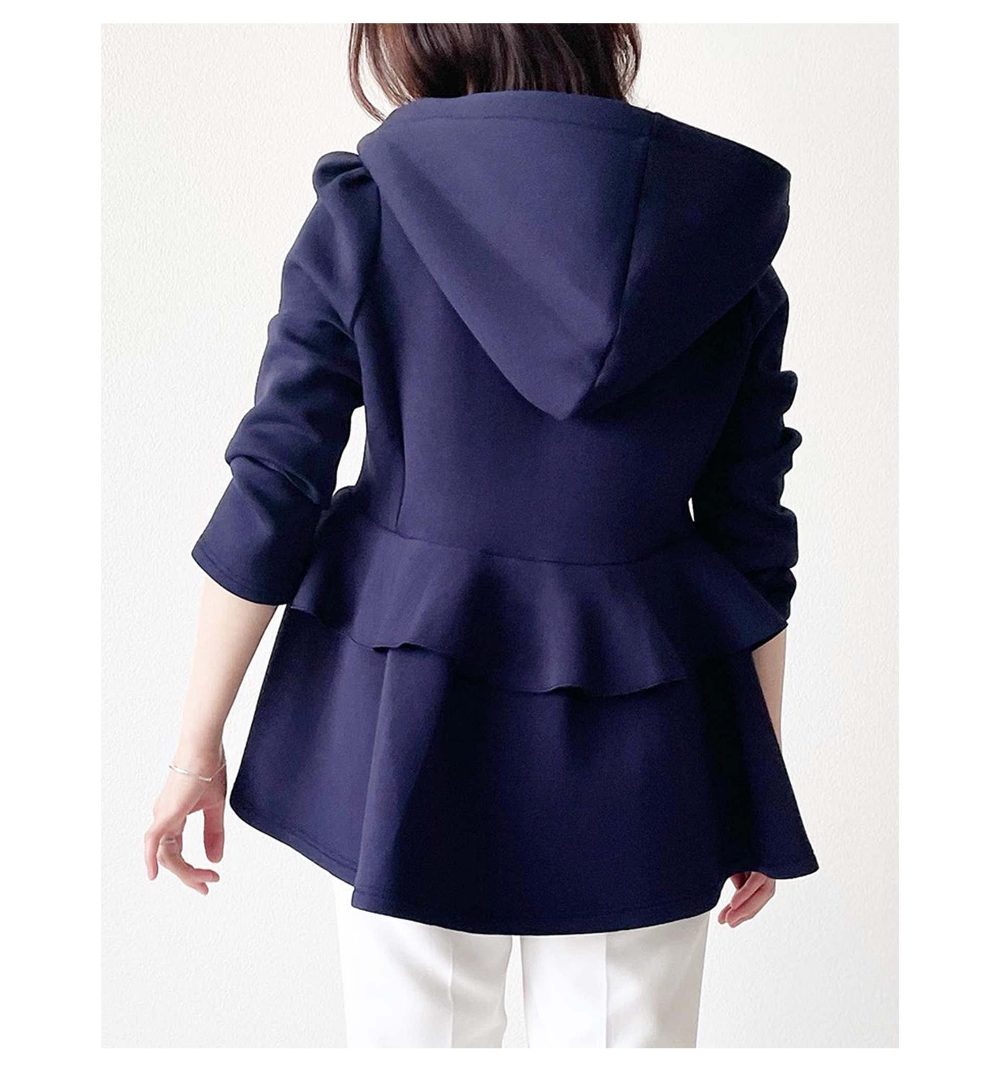 フード付き ティアード ショート ジャケット Liala×PG