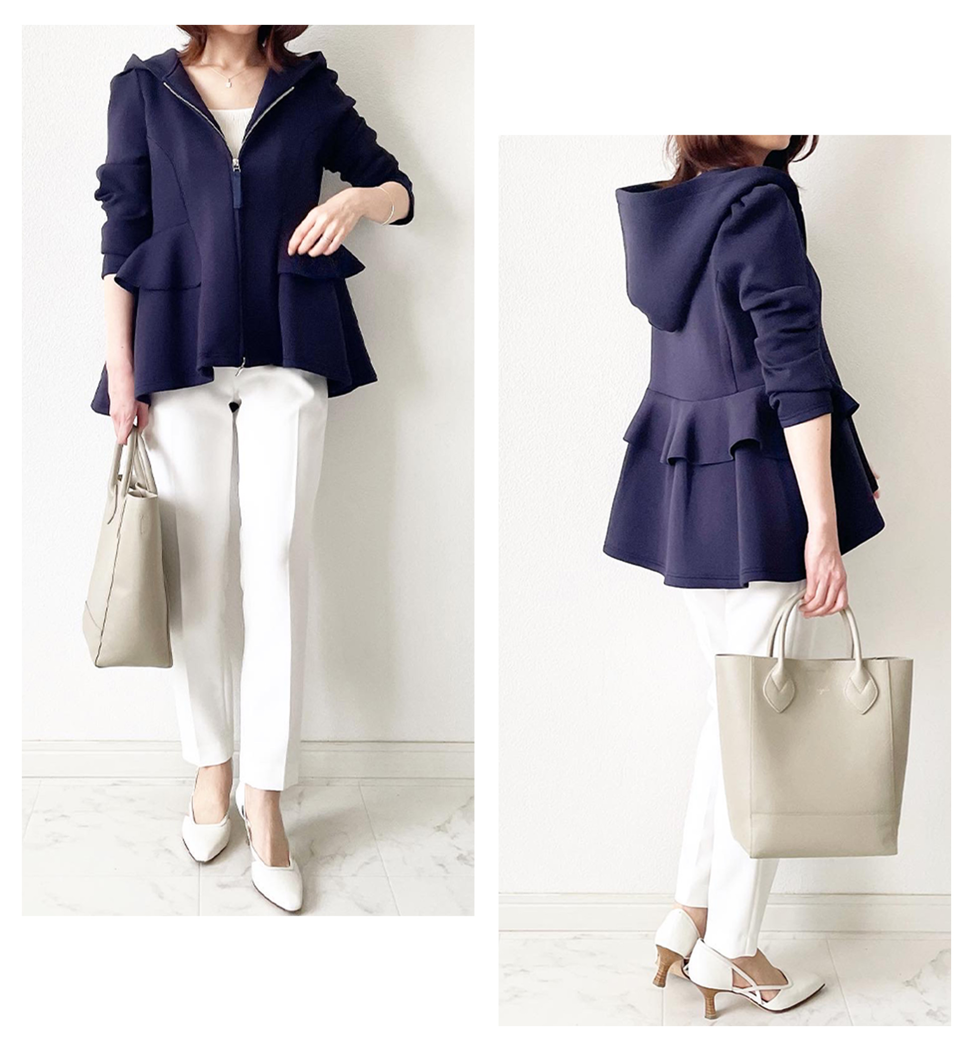 フード付き ティアード ショート ジャケット Liala×PG