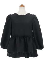 パフスリーブ 8分袖 ペプラム ブラウス Liala×PG