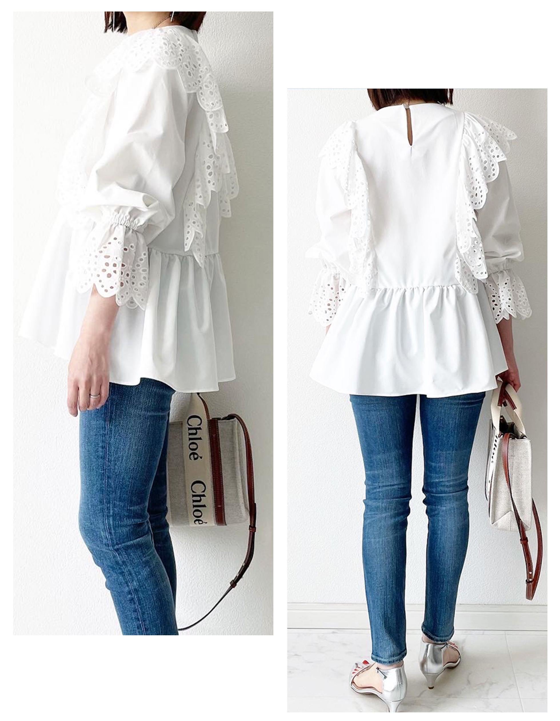 レース キャンディスリーブ ブラウス Liala×PG