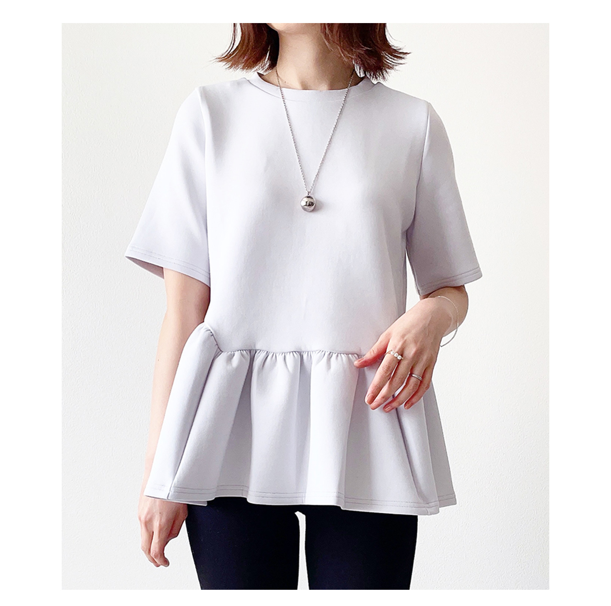 ペプラム ダンボールニット プルオーバー Liala×PG