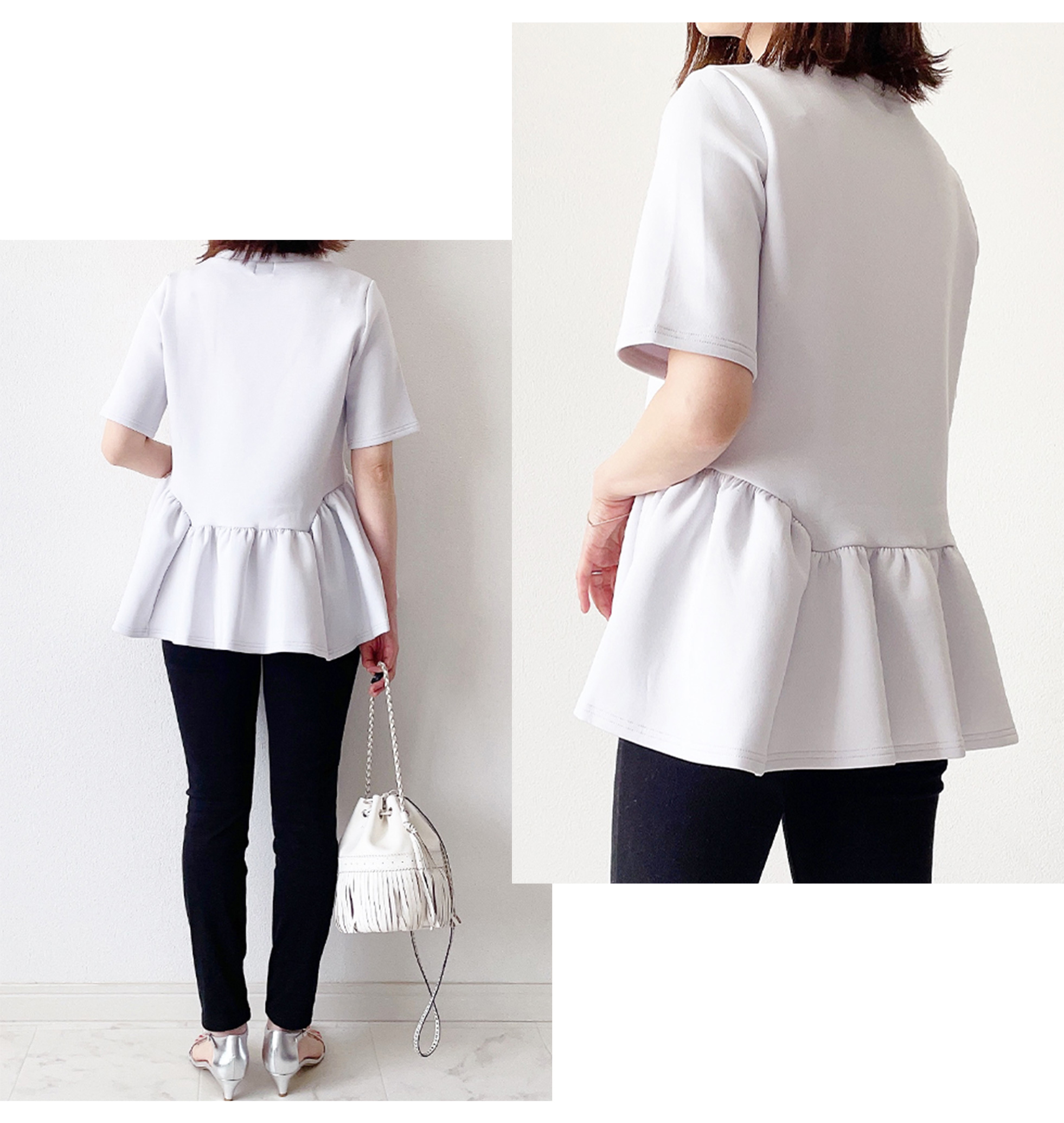 ペプラム ダンボールニット プルオーバー Liala×PG