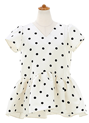 スカラップ切り替え 半袖 ブラウス Liala×PG