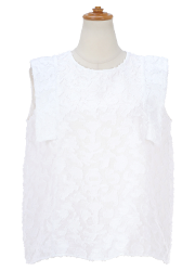 ジャガード プチスリーブ ブラウス Liala×PG