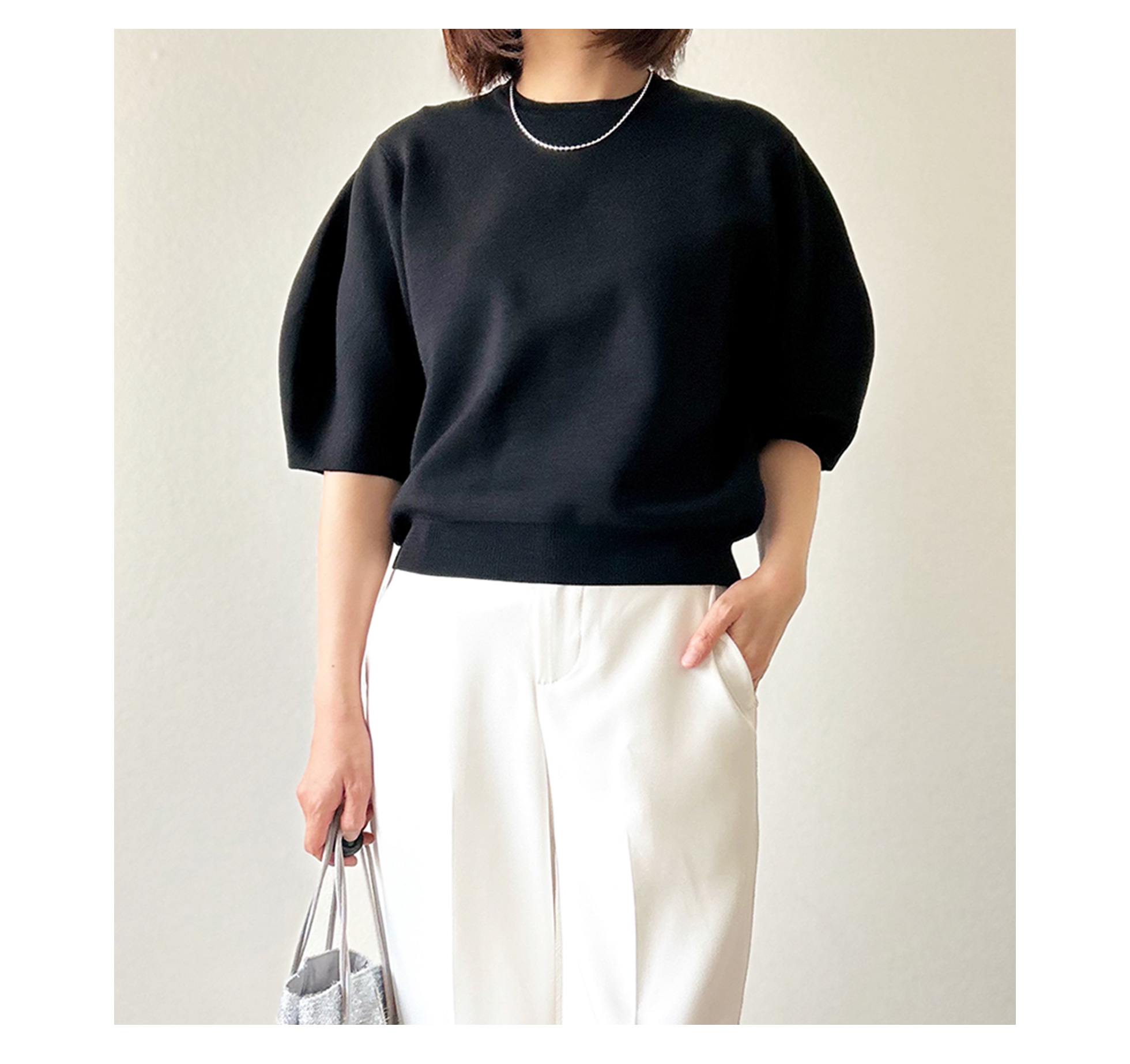 パフ袖 ニット プルオーバー Liala×PG