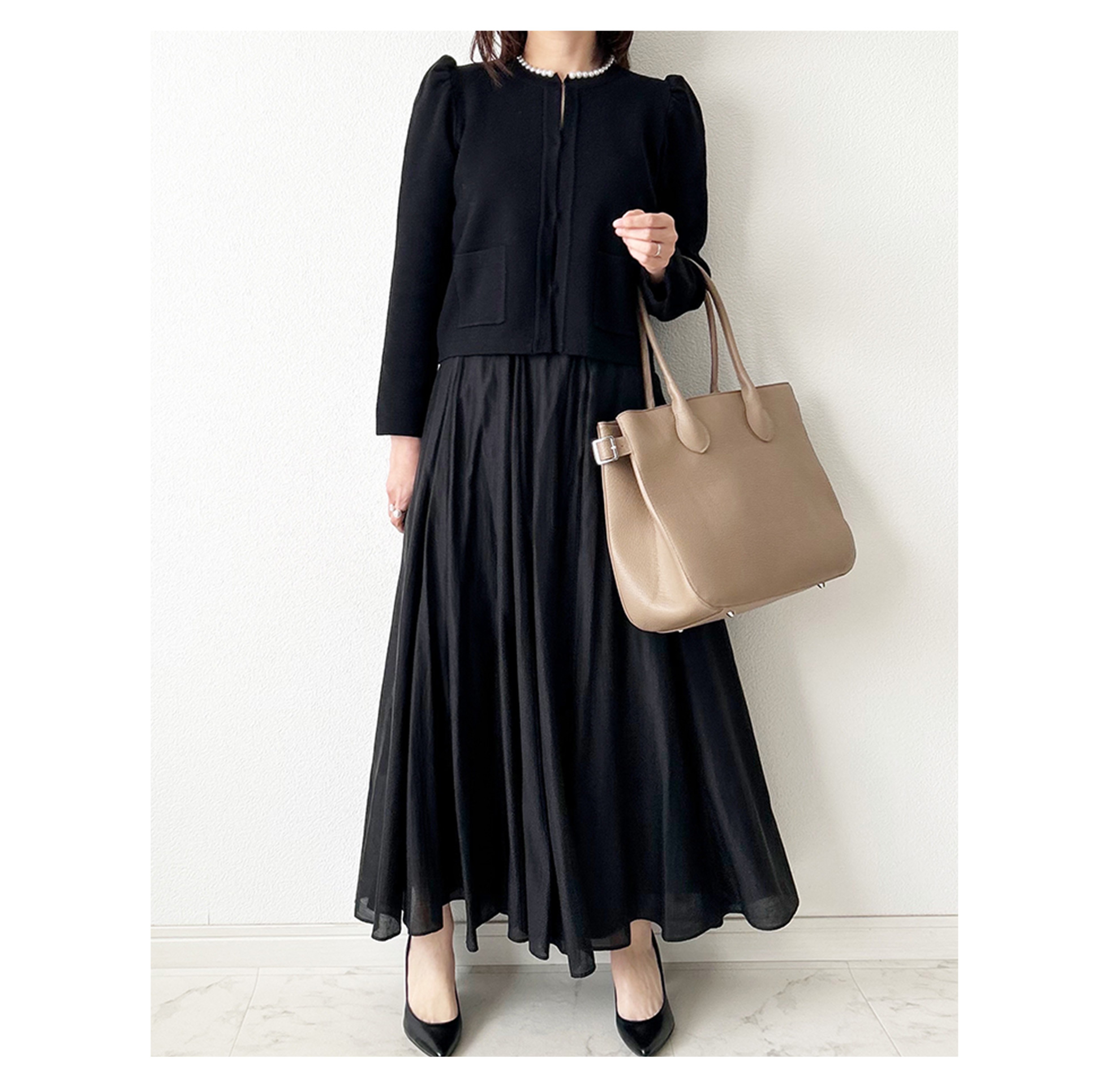 カーディガン パールネック ニット Liala×PG