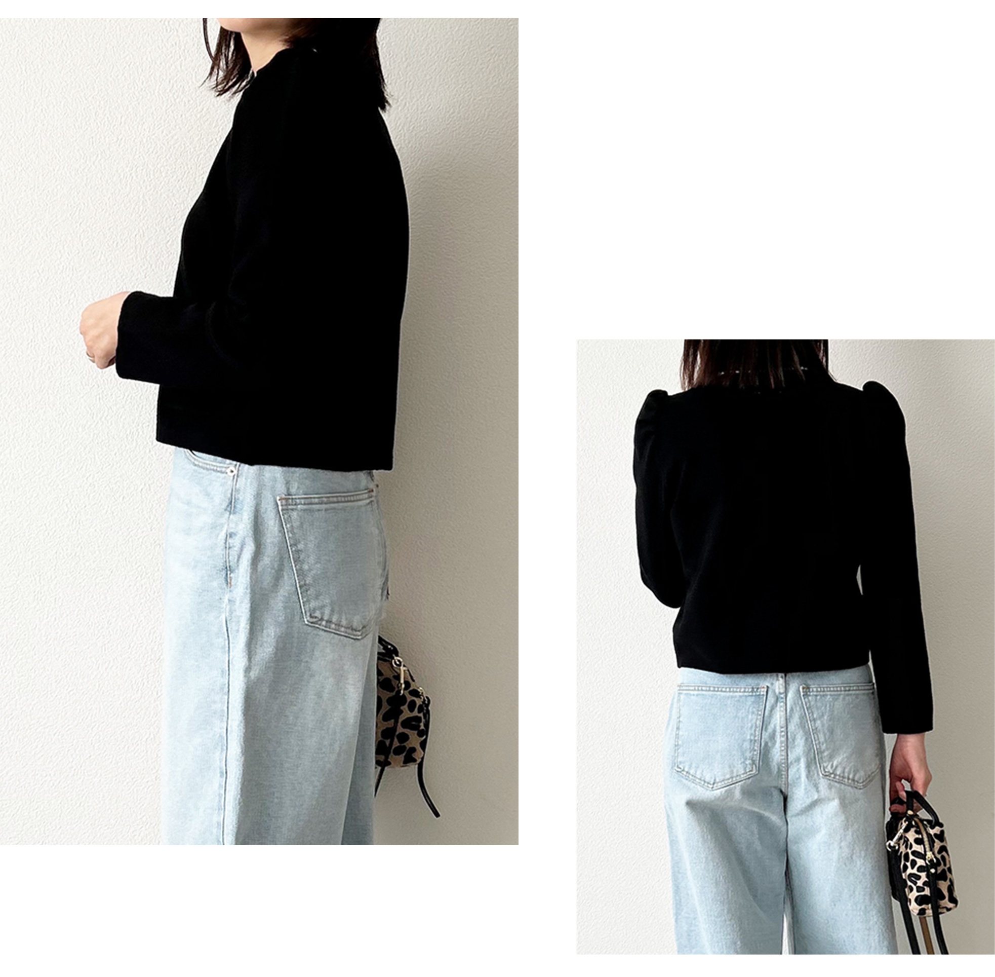 カーディガン パールネック ニット Liala×PG