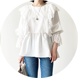 レース キャンディスリーブ ブラウス Liala×PG