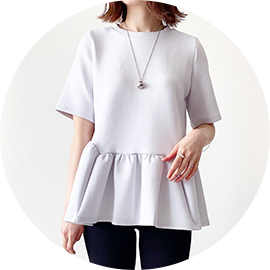 ペプラム ダンボールニット プルオーバー Liala×PG