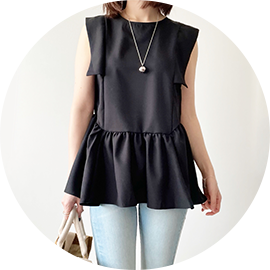 プチ袖 ペプラム ブラウス Liala×PG