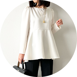 タックスリーブ 9分袖 フレア ブラウス Liala×PG