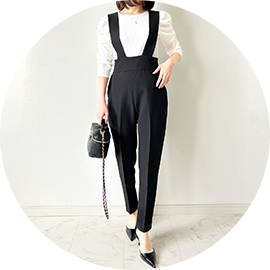 サロペット センタープレス パンツ Liala×PG