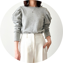 裏起毛 パワーショルダー カットソー Liala×PG