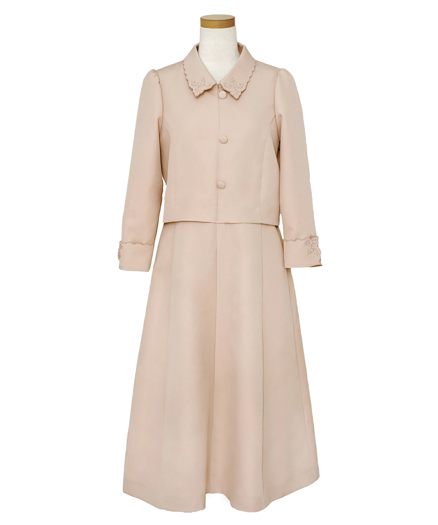 刺繍 襟付き フロントファスナー ワンピース le reve vaniller