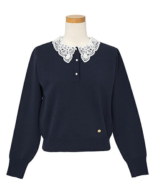 レース 襟 ニット プルオーバー le reve vaniller