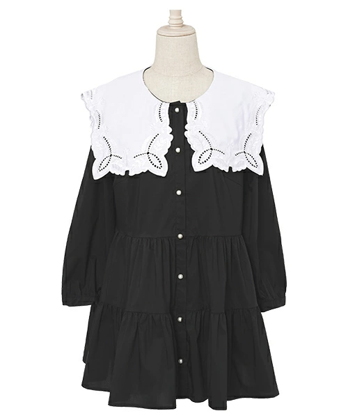 セーラー 襟 刺繍 チュニック ブラウス le reve vaniller