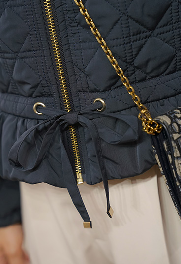 2WAY ショート丈 キルティング ノーカラー中綿 ジャケット le reve vaniller