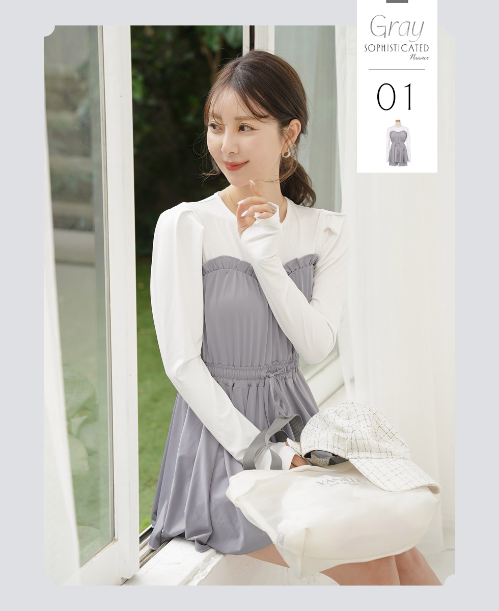 UVカット ビスチェ風 スイムウェア ＆ ラッシュガード